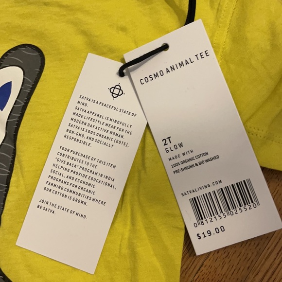 NWT Satva organic Cotten Cosmo Animal tee print - Picture 2 of 6